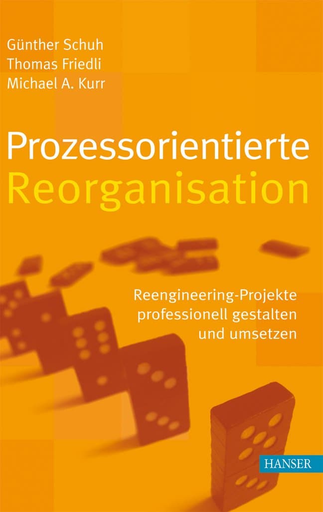 Prozessorientierte Reorganisation - Carl Hanser Verlag, 2006 Book cover: Prozessorientierte Reorganisation by Günther Schuh, Thomas Friedli, and Michael A. Kurr